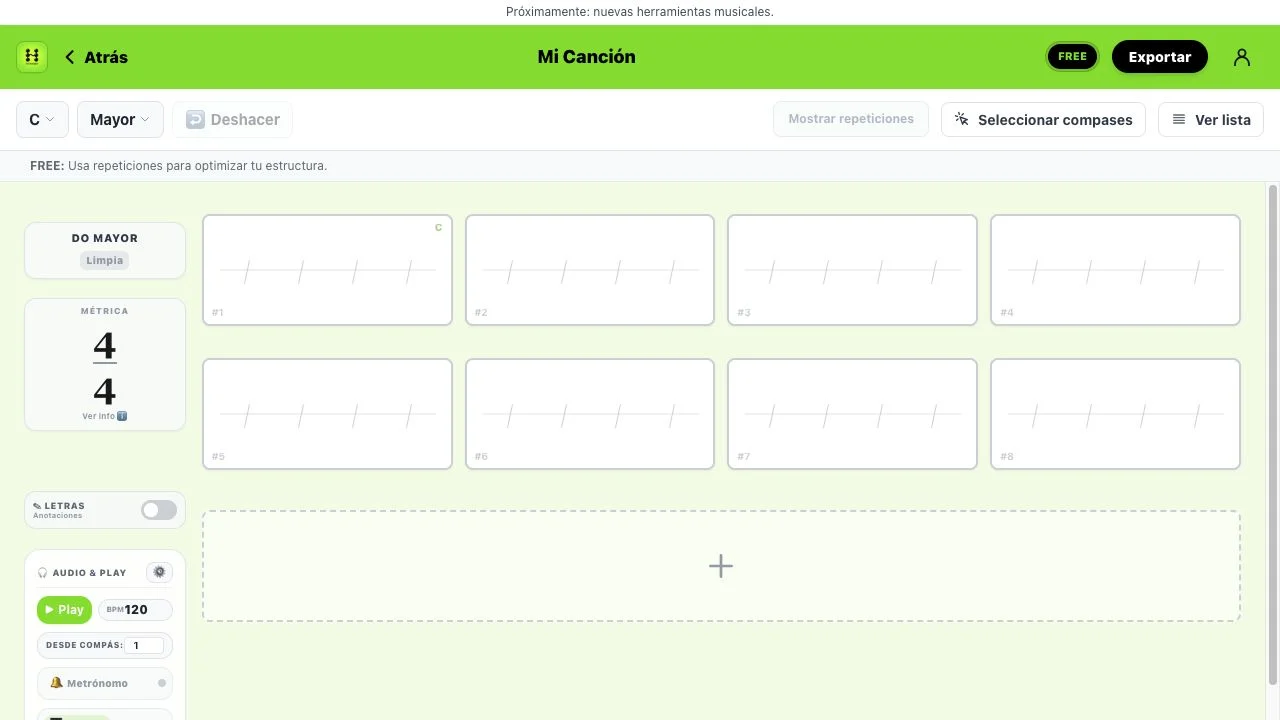 Editor musical de HarmoniGrid: aplicación web en producción